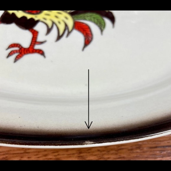 Metlox Red Rooster Poppy Trail Oval Platter ~ California Pottery - Picture 9 of 9